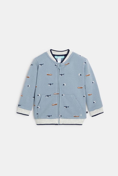 College-Sweatshirt Reißverschluss blau Kleinkind Junge 1