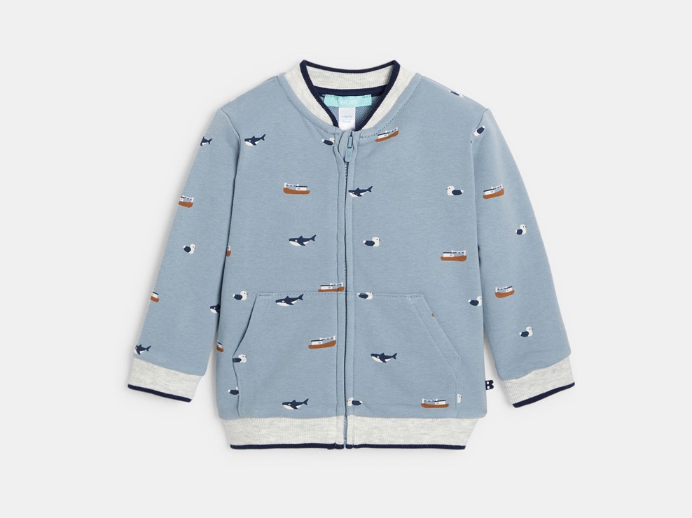 College-Sweatshirt Reißverschluss blau Kleinkind Junge 1