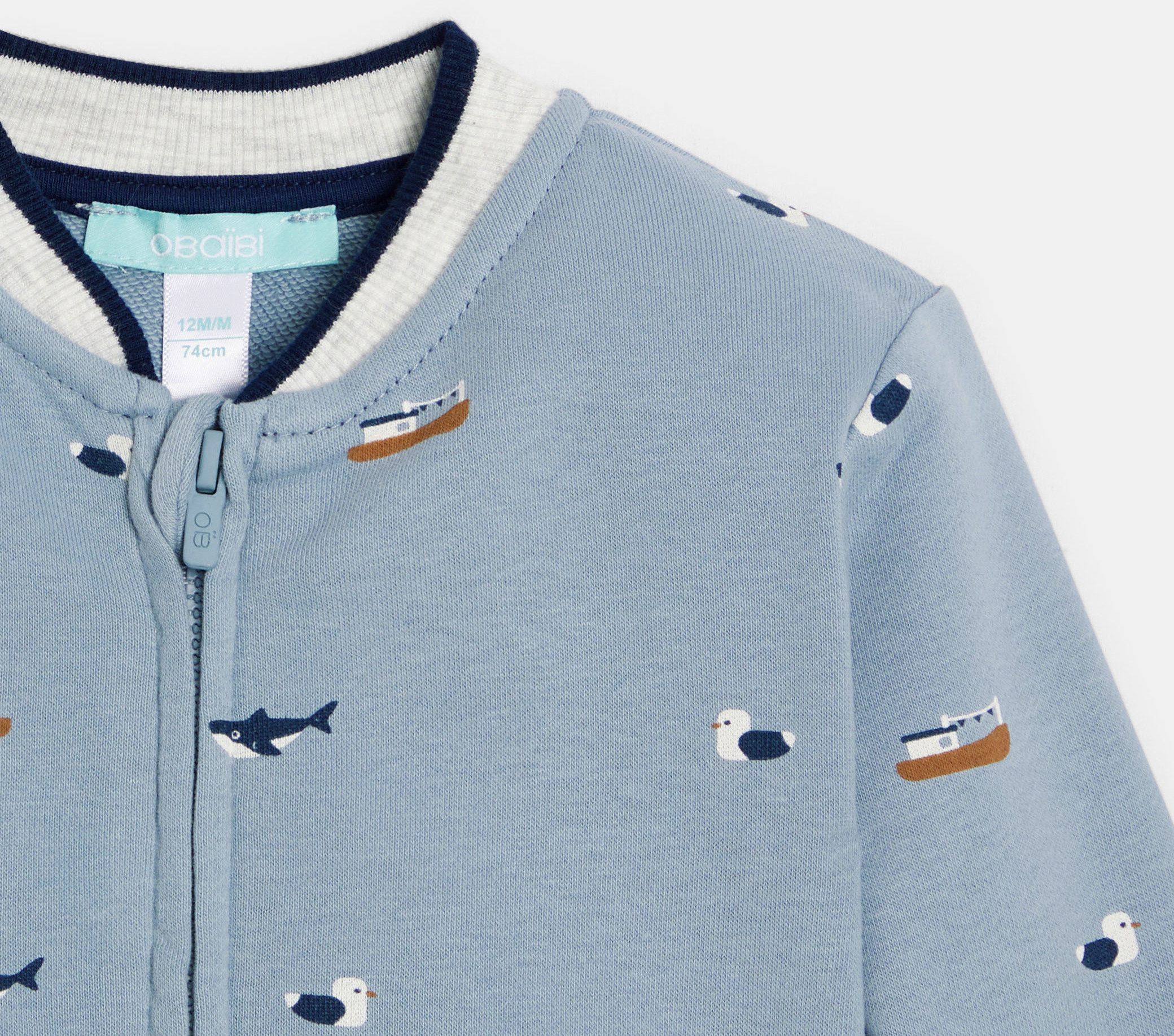 College-Sweatshirt Reißverschluss blau Kleinkind Junge 2