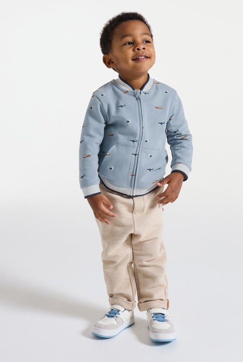 Plava jakna u bejzbol stilu s patentnim zatvaračem za dječake 1
