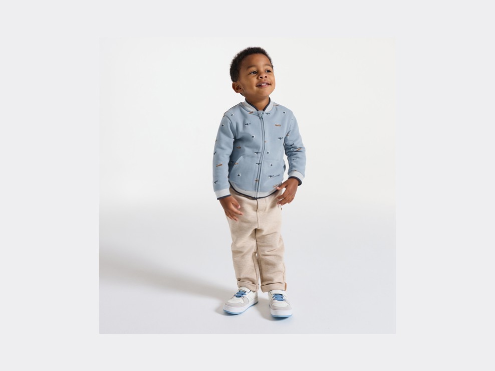 College-Sweatshirt Reißverschluss blau Kleinkind Junge 1