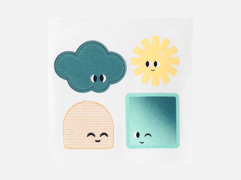 Camiseta blanca manga larga con motivo bebé niño 2