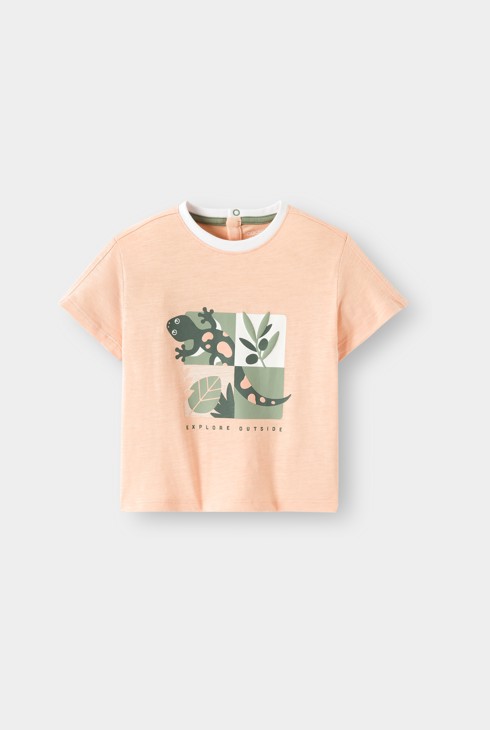 T-shirt imprimé orange bébé garçon 2