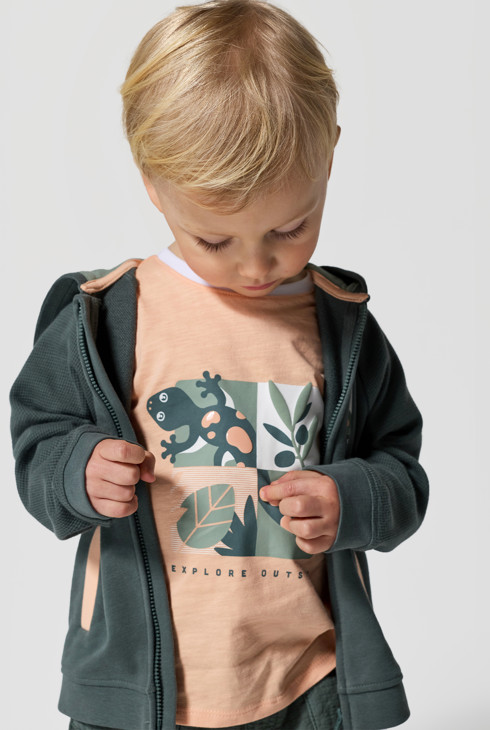 T-shirt imprimé orange bébé garçon 1