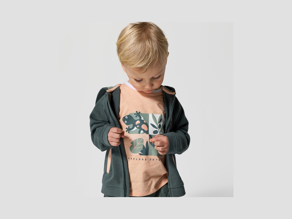 T-shirt con stampa arancione neonato 1