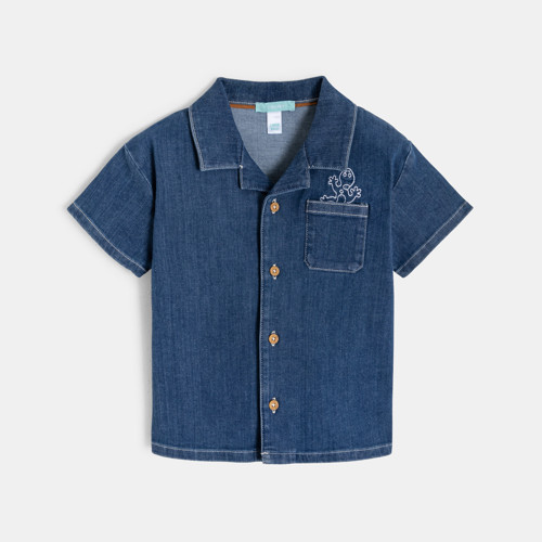 Chemise En Denim Bleu Bébé Garçon - Chambray Bleu - 12M - OBAIBI