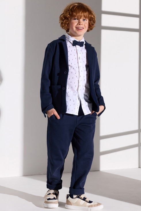 Pantalon droit bleu marine Garçon 1