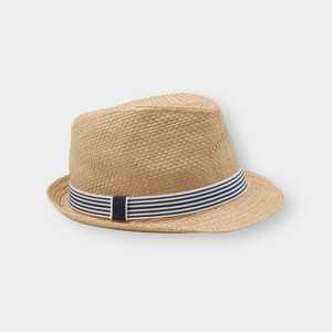 Chapeau de paille beige garçon