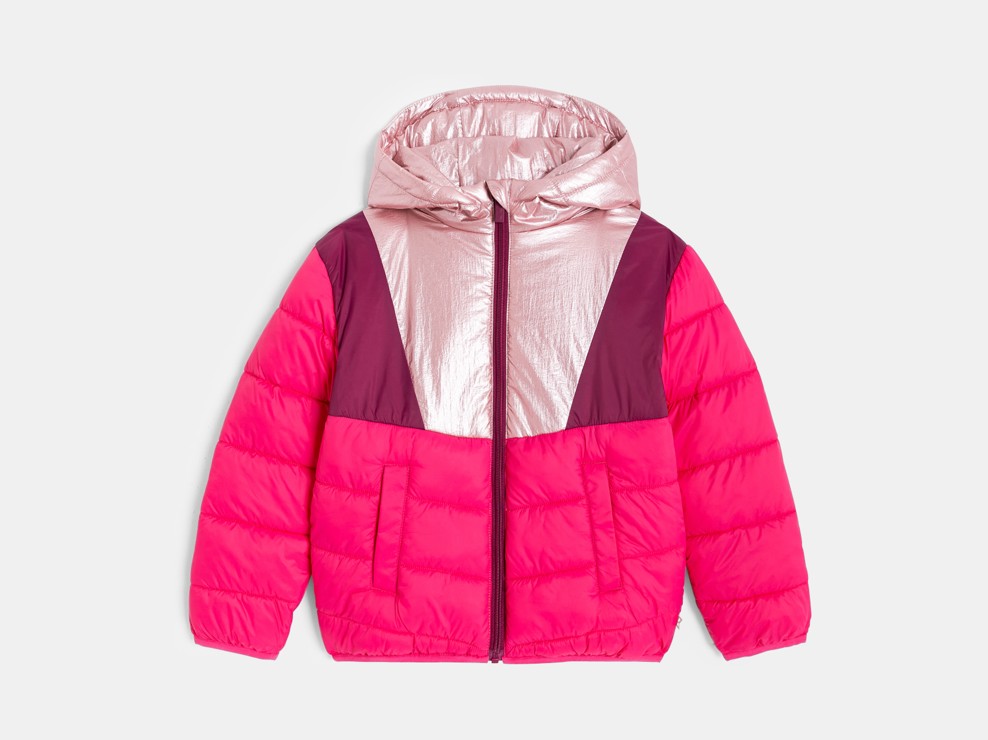 Steppjacke in Rosa mit Kapuze für Mädchen 1
