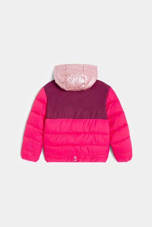 Doudoune à capuche rose fille 2