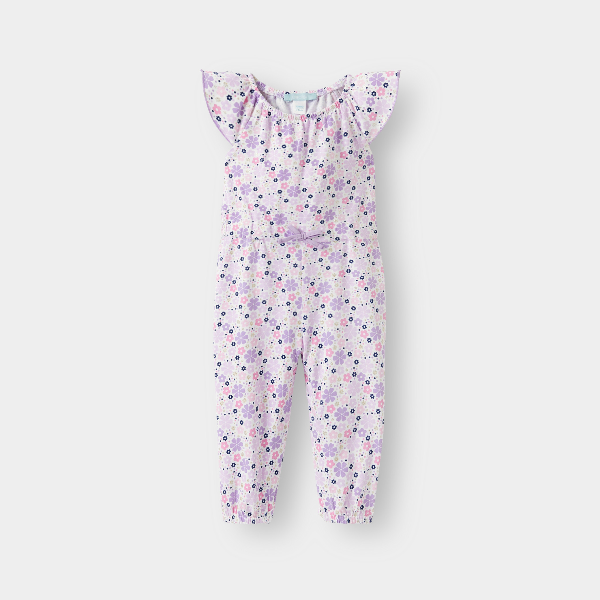 Combi longue fleurie rose bébé fille - Imprimé rose