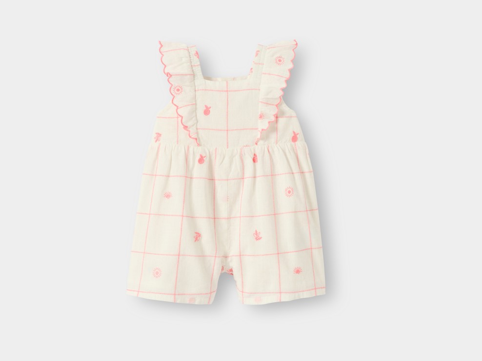 Combinaison beige à rayure bébé fille 2