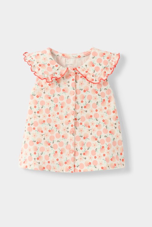 Bluse mit Früchtemotiven orange Kleinkind Mädchen 2