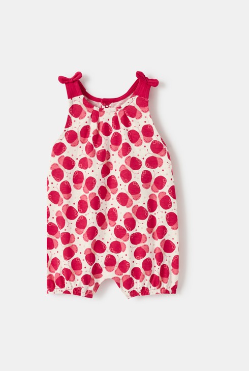 Girl's pink butterfly print jumpsuit 1