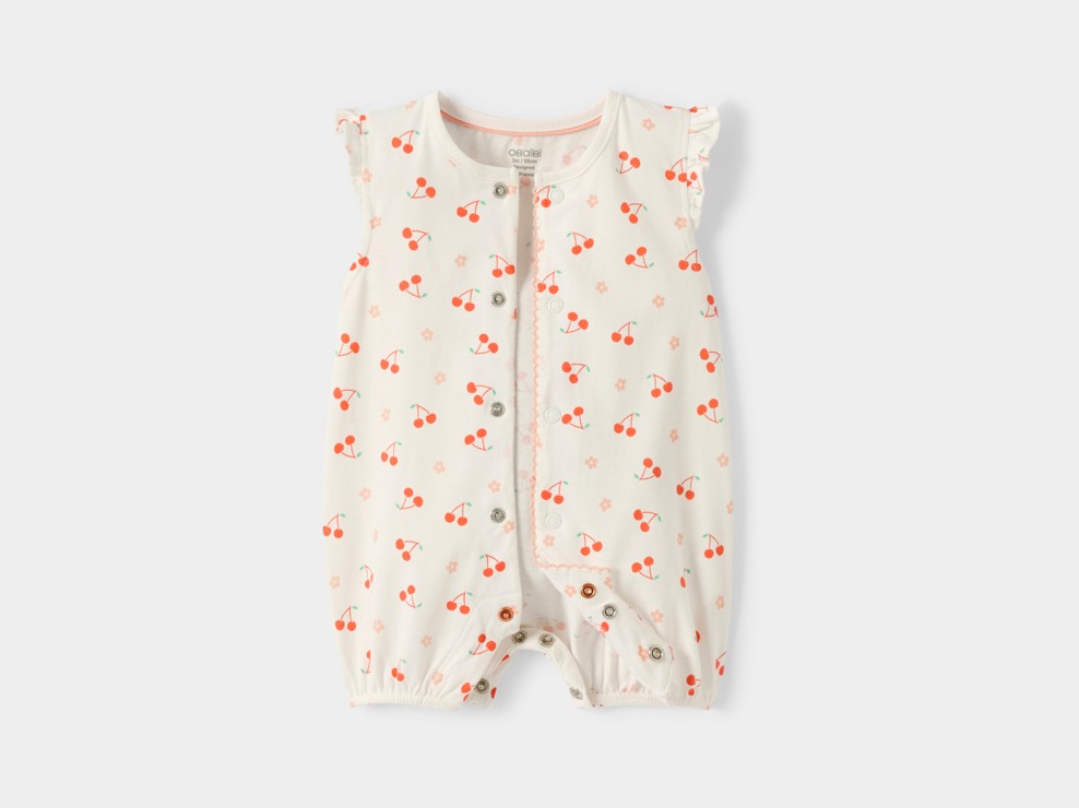 Barboteuse cerises bébé fille blanc 2