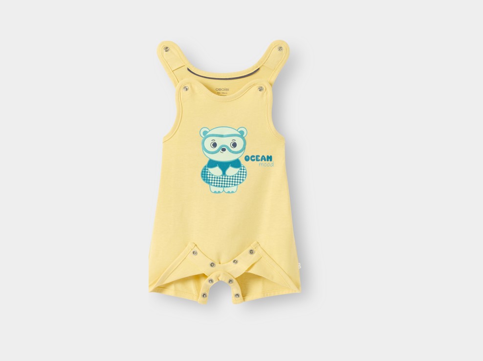 Overall gelb Teddybär-Print Kleinkind 2