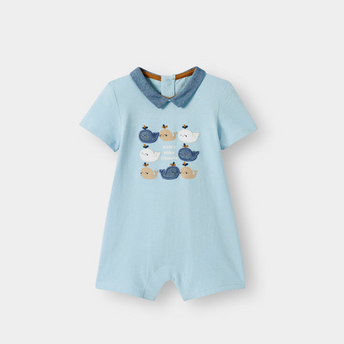 Barboteuse Bleue Bébé Garçon - Bleu Azul - 3M - OBAIBI