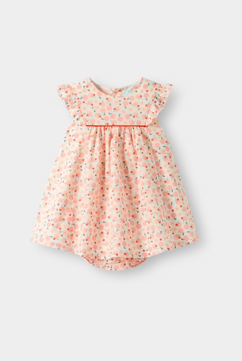 Robe ample fruits orange bébé fille 1
