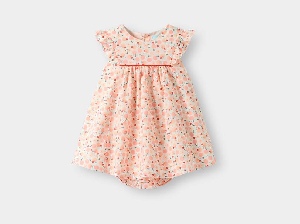 Robe ample fruits orange bébé fille 1