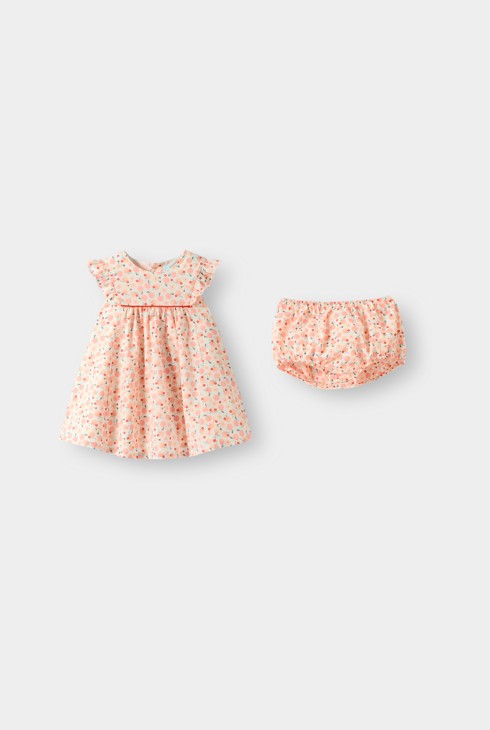 Robe ample fruits orange bébé fille 2