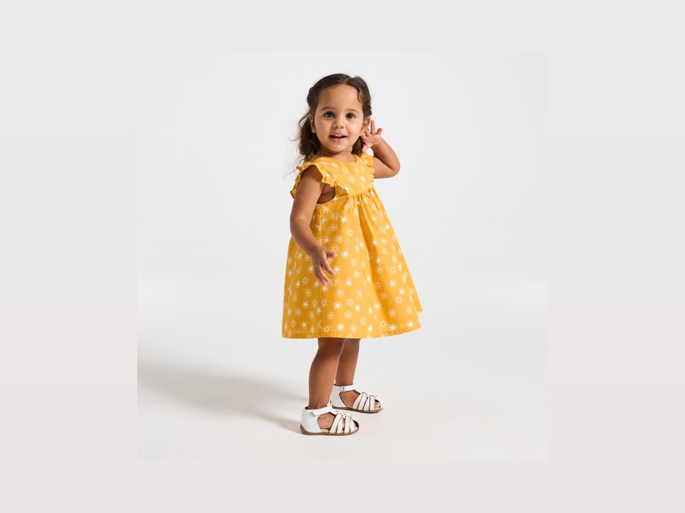 Robe soleil jaune bébé fille 1