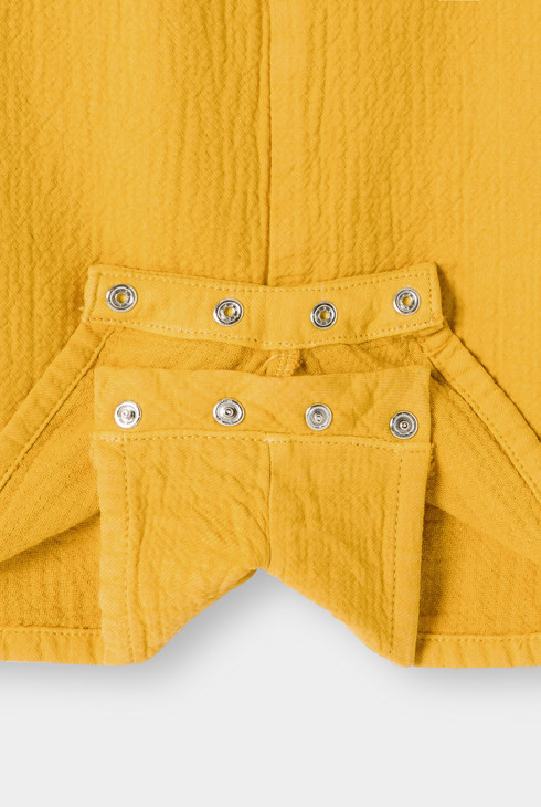 Combi courte gaze de coton jaune bébé fille