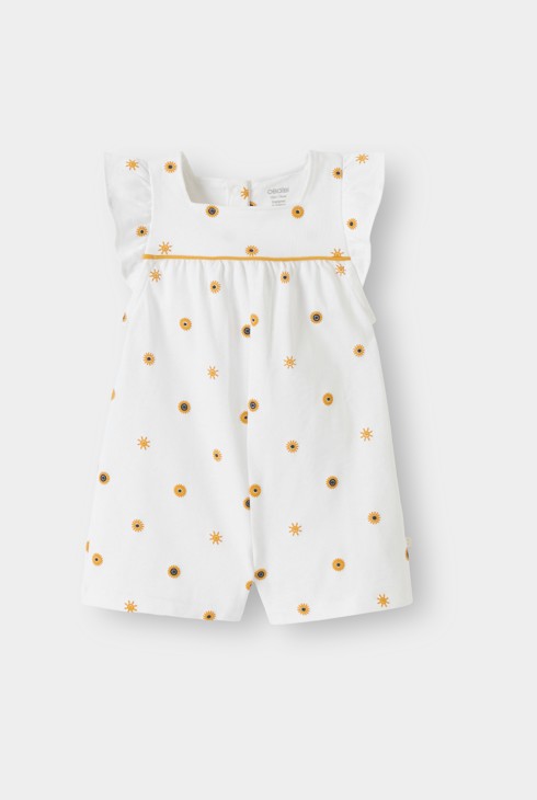 Combi courte brodée blanche bébé fille 2