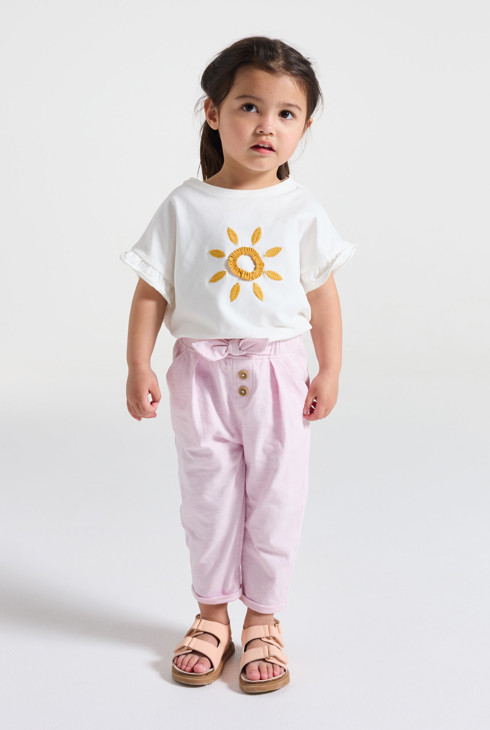 Wit T-shirt met zonmotiefje voor babymeisjes 1
