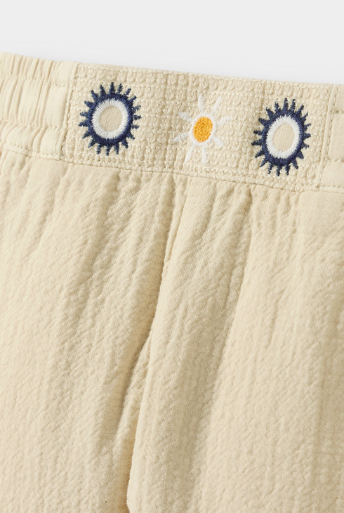 Pantalon gaze de coton beige bébé fille 2