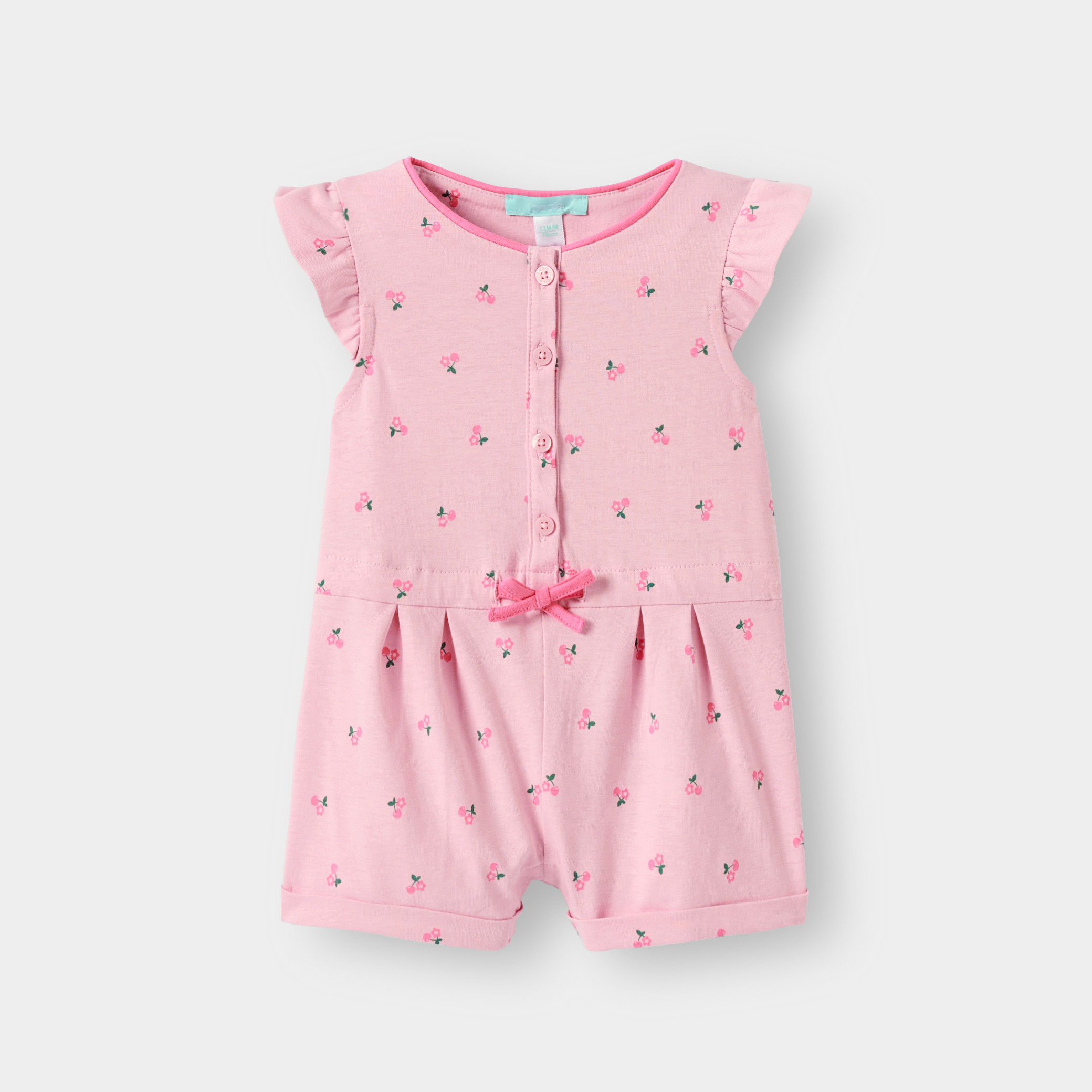 Combishort fleurs rose bébé fille - Imprimé rose