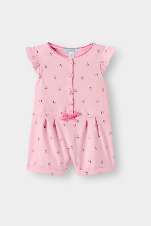 Roze playsuit met bloemenprint voor babymeisjes 2