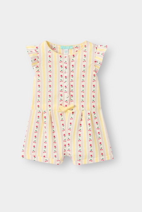 Gele playsuit met bloemenprint voor meisjes 2