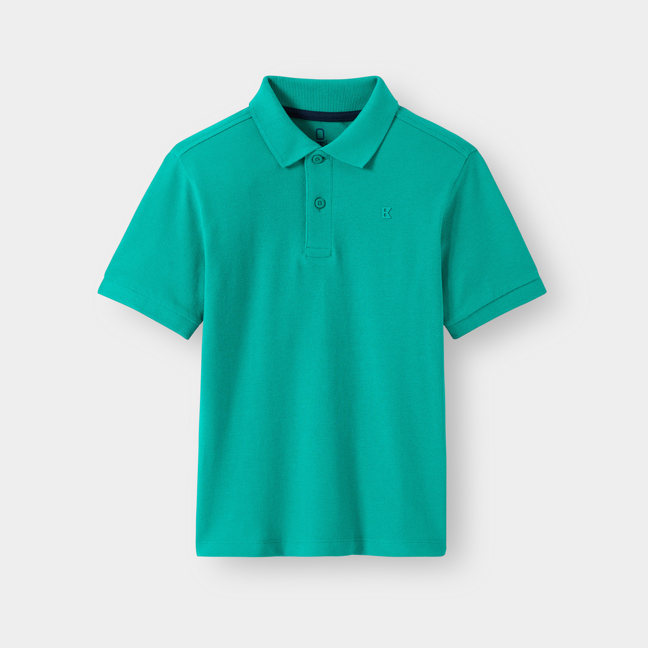 Polo coton piqué bleu marine garçon - Vert Empire