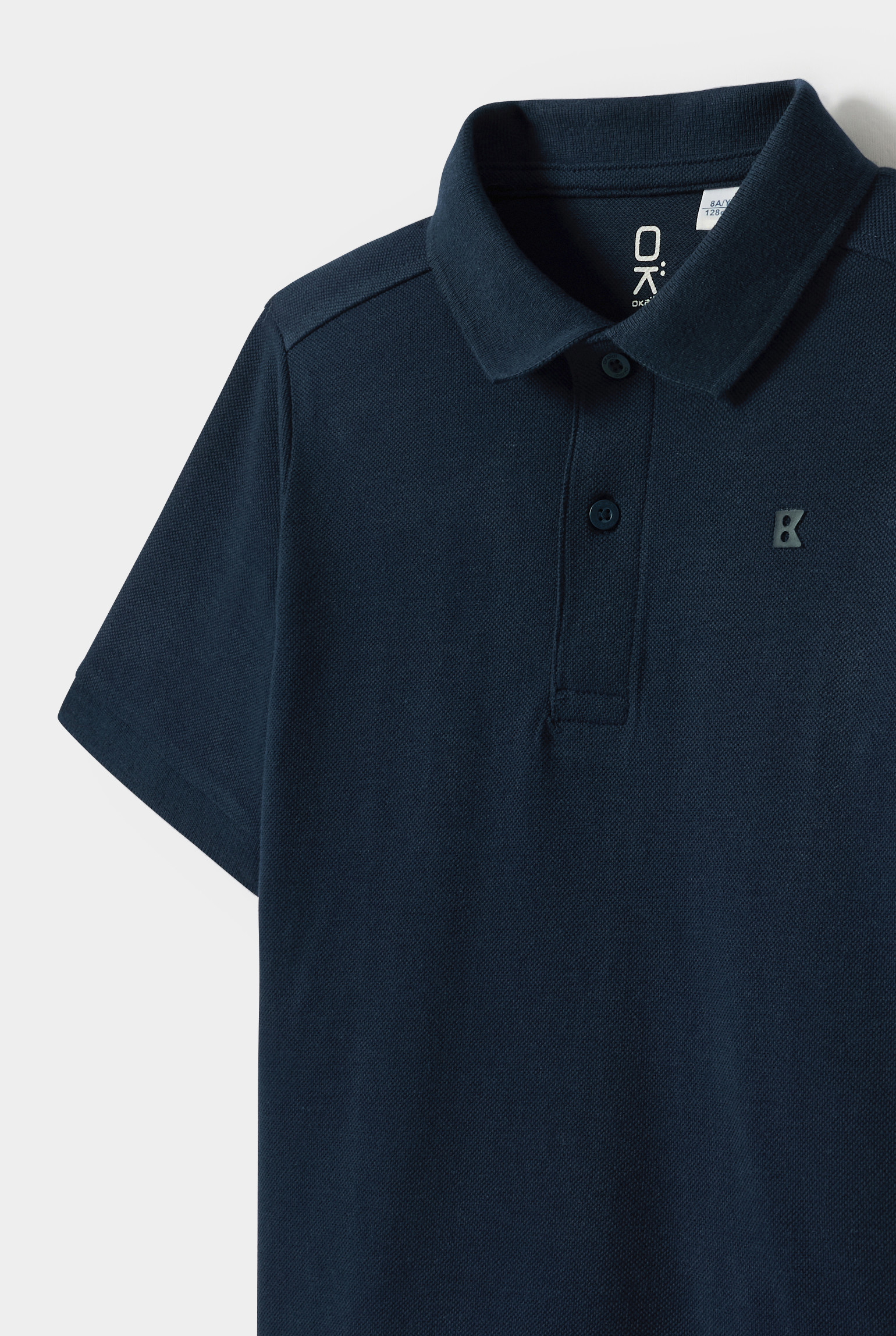 Polo coton piqué bleu marine garçon - Bleu navy