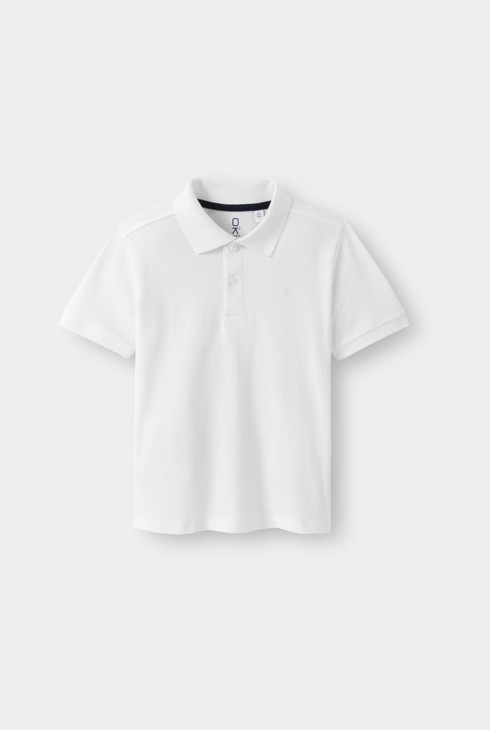 Polo coton piqué blanc garçon 1