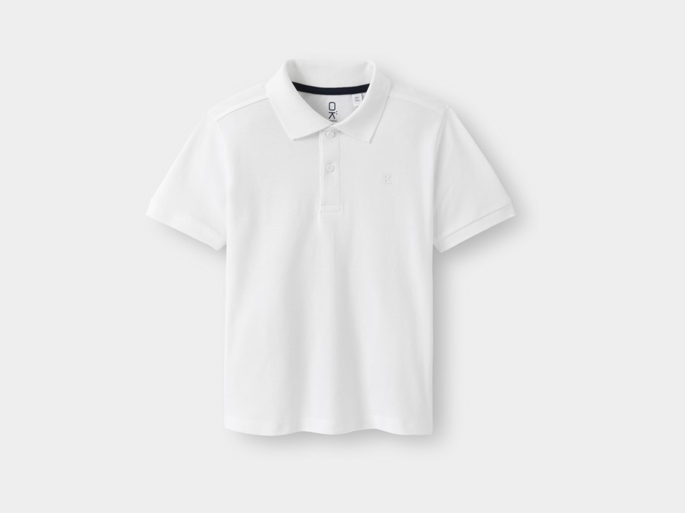 Polo in cotone piqué bianco per bambino 1
