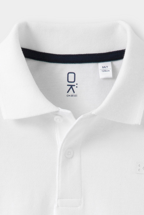 Polo coton piqué blanc garçon 2