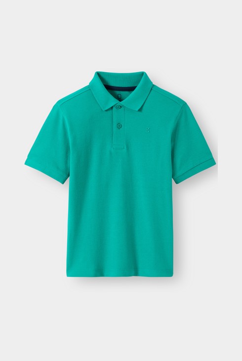 Polo coton piqué vert garçon 1