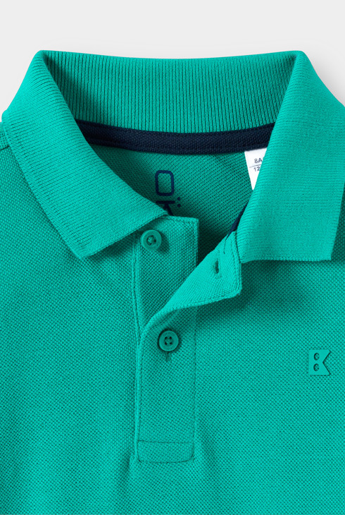 Polo coton piqué vert garçon 2