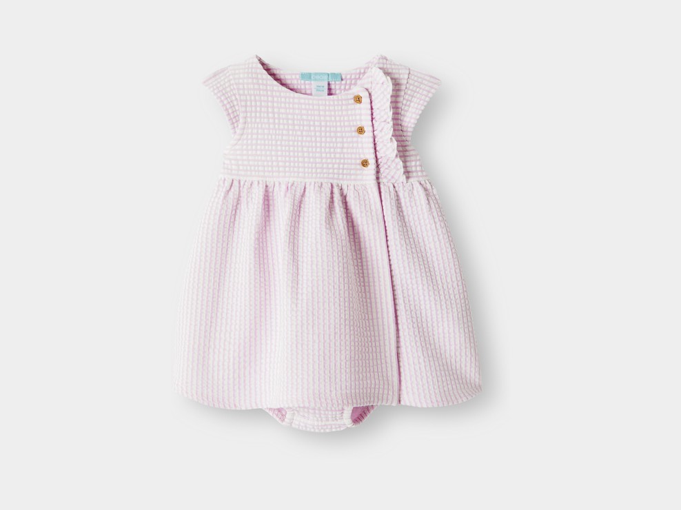 Abito in seersucker rosa a quadretti vichy aneonata 1
