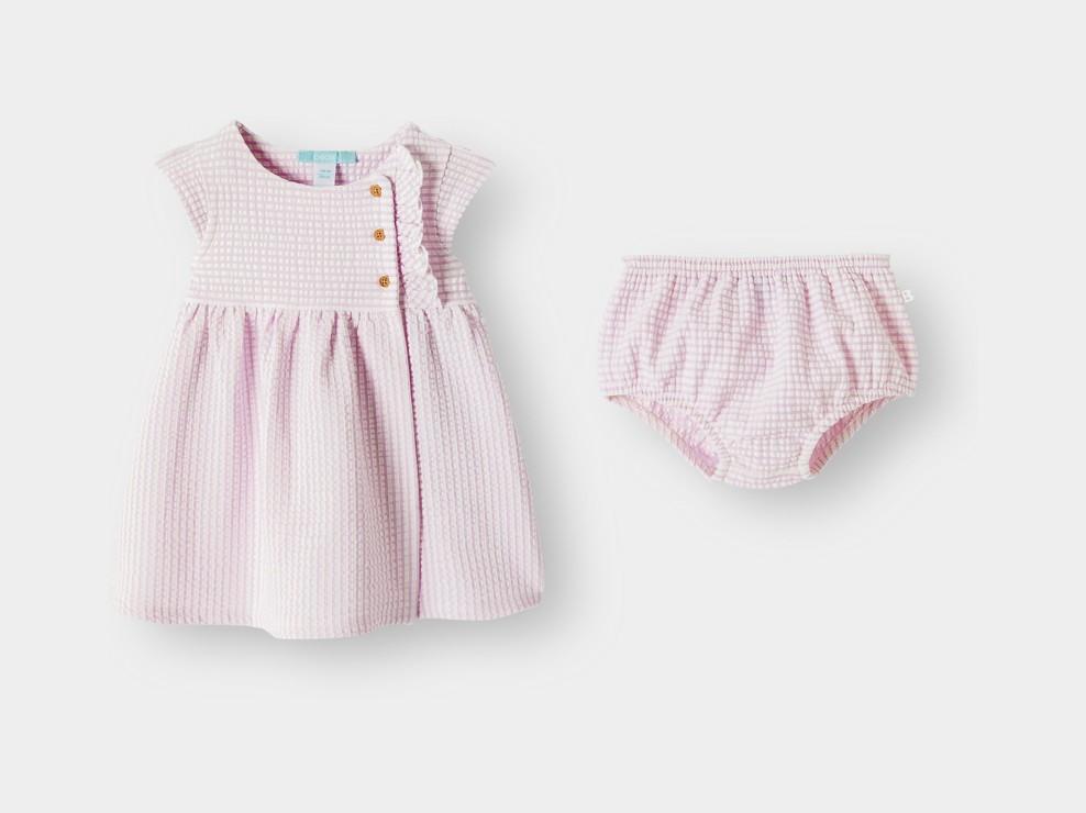 Abito in seersucker rosa a quadretti vichy aneonata 2