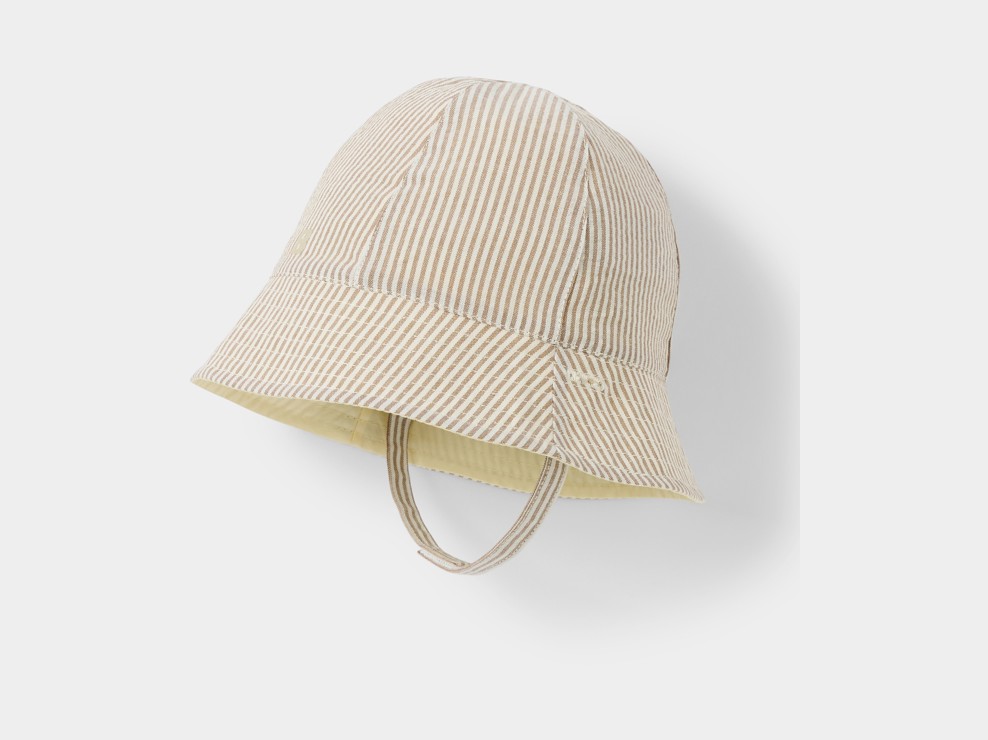 Chapeau de soleil réversible beige bébé garçon 1