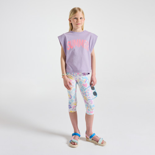 T-shirt Violet Summer Fille - Violet Crocus - 4A - OKAIDI