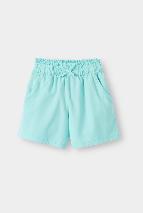 Turkooisblauwe soepelvallende short voor meisjes 2