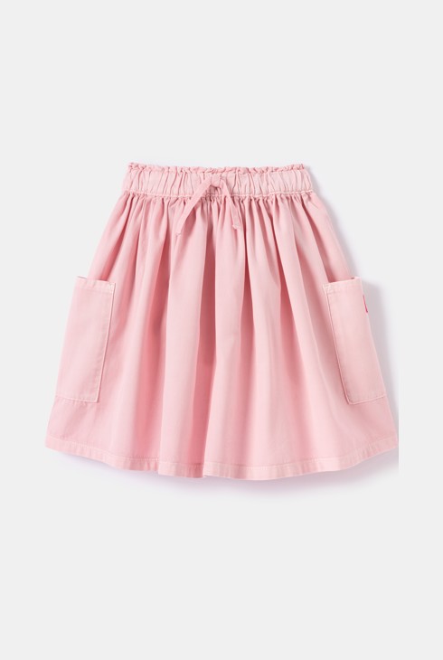 Jupe évasée twill rose fille 2