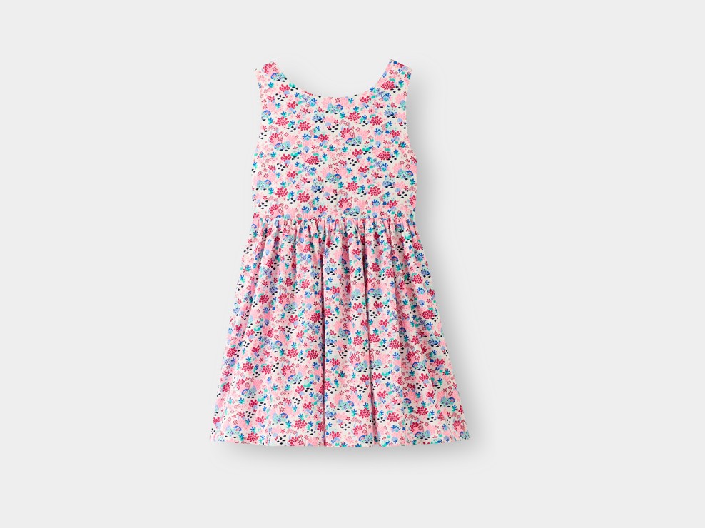 Kleid rosa Blumenmuster Mädchen 2