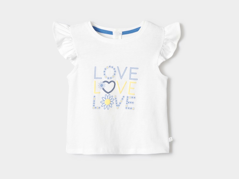 T-shirt Love blanc bébé fille 2