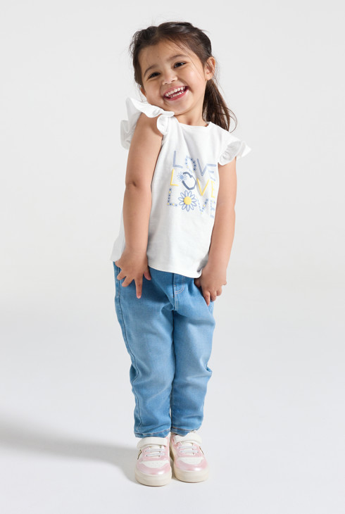Weißes „Love“-T-Shirt für Babymädchen 1