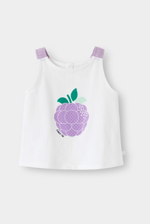 Débardeur mûre blanc bébé fille 2