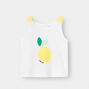Débardeur blanc motif citron bébé fille